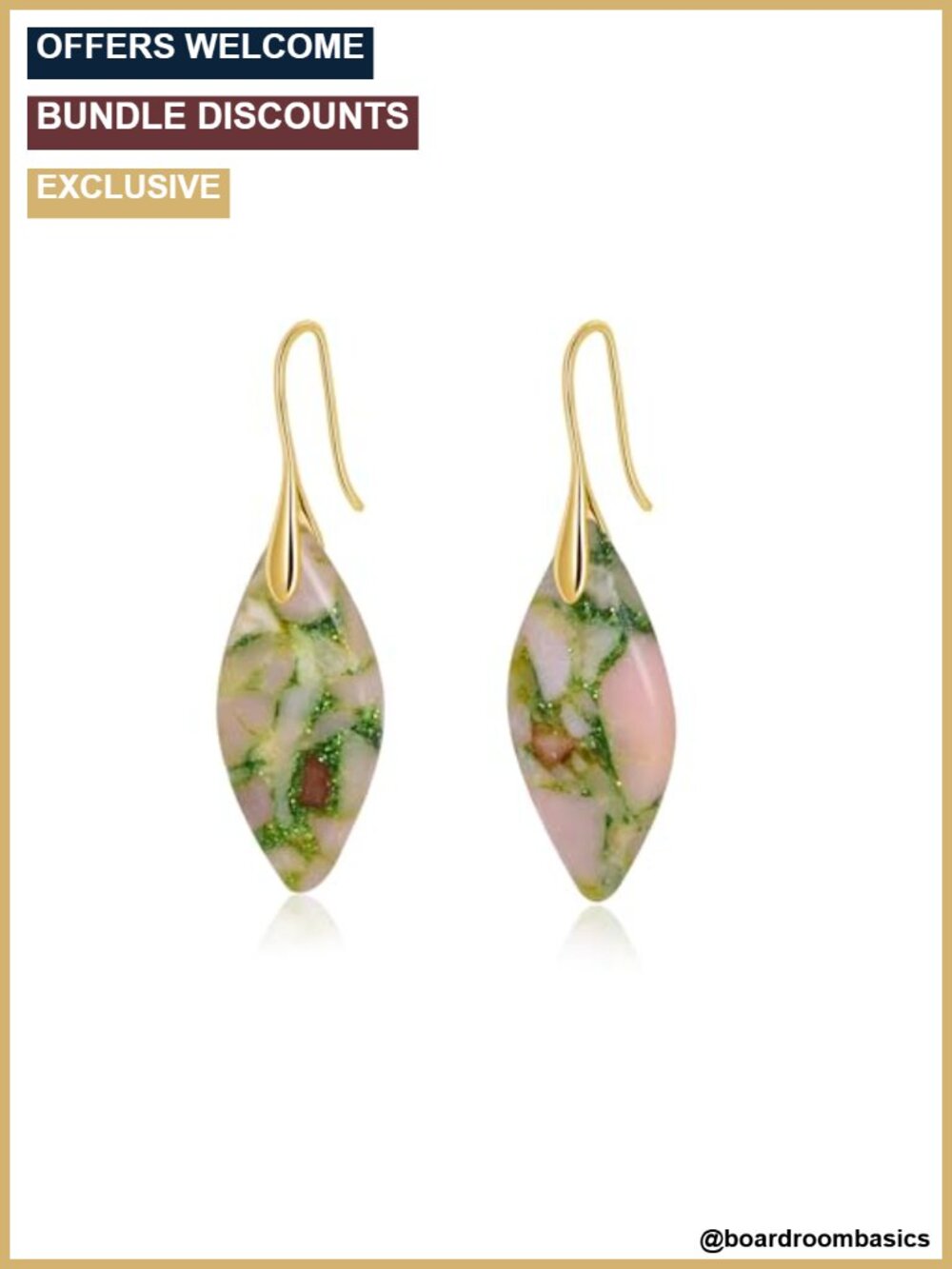 Natural Gemstone Drop Dangle Earrings for Women Copper French Wire